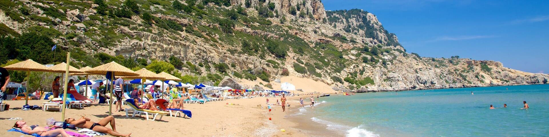 Kolymbia featuring a sandy beach and general coastal views