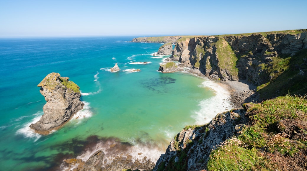 Bedruthan Steps in North Cornwall, United Kingdom