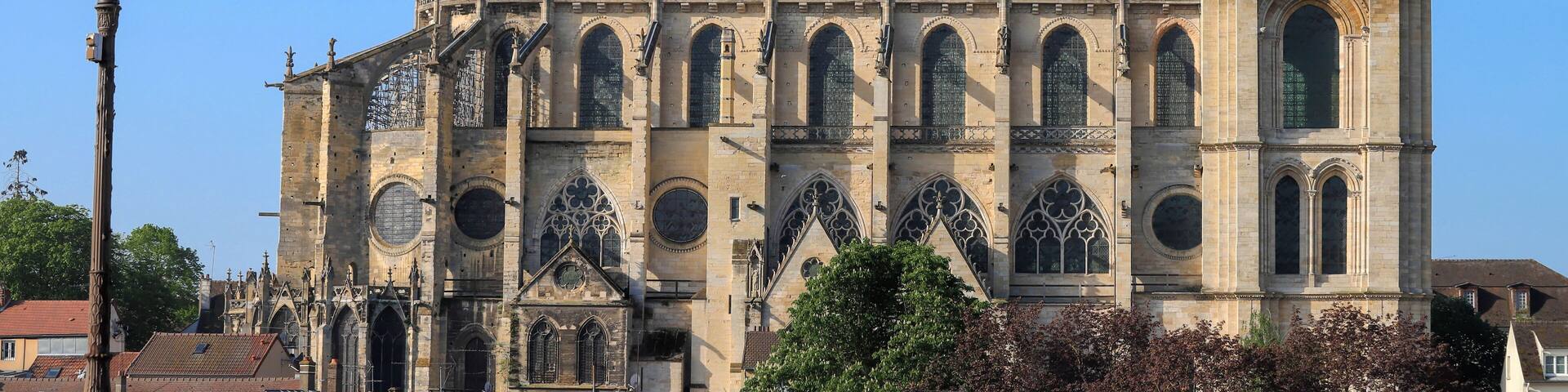The medieval Collegiate Church of Our Lady of Mantes in the small town of Mantes-la-Jolie, about 50 km west of Paris, France.