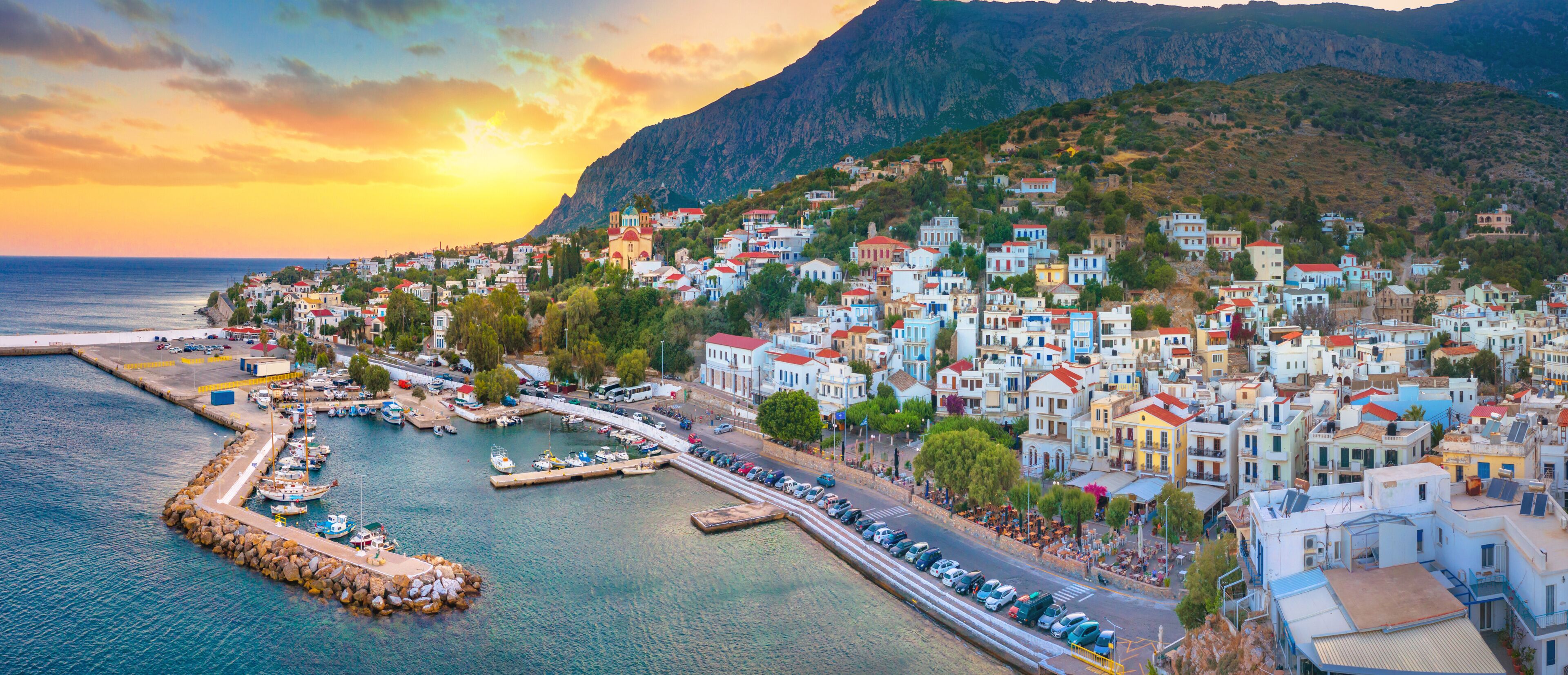 Agios Kirikos village is the capital of Ikaria island, Greece.