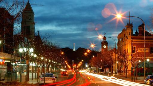 Albury featuring a city, street scenes and night scenes