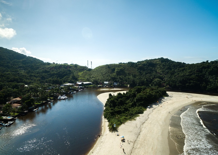 Aerial View of Barra do Una Beach, Sao Sebastiao, Brazil