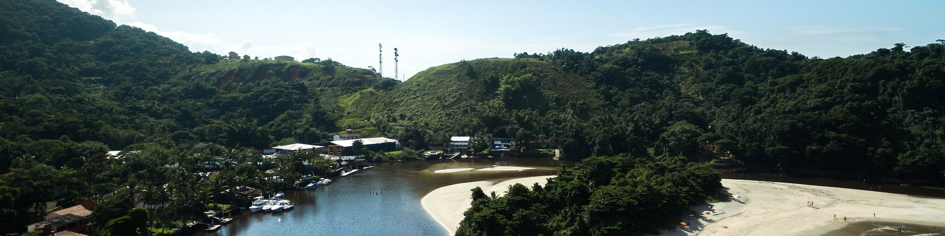 Aerial View of Barra do Una Beach, Sao Sebastiao, Brazil