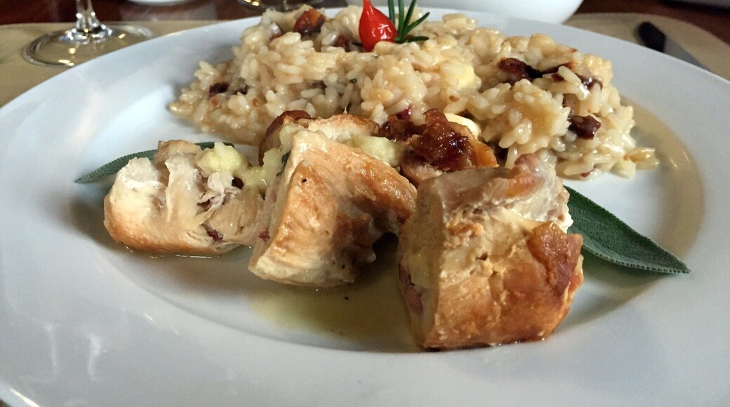 One of my favorite experiences during our Bento Goncalves trip was stumbling upon Casa Postal Vinicola and Bistro. It was a rainy Sunday, after visiting nearby Salton, and didn't know what to do. We saw signs for Casa Postal so headed that way. We were the only people in the place when we came in from the rain, which may have thrown some people off but for us made it feel like an adventure. The woman working the winery (and the bistro!) didn't speak English and we speak very poor Portuguese but we managed to communicate with each other using Google translate. She led us through a tasting of their wines, before cooking us an amazing lunch (pictured) in the bistro upstairs. This is a newer place in the area, which explains the lack of other patrons, but I doubt it will stay empty for very long. The wines and food were very good and the service above and beyond.