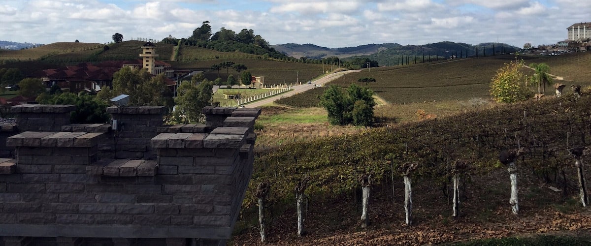 View from the top of the castle at Cave de Pedra.