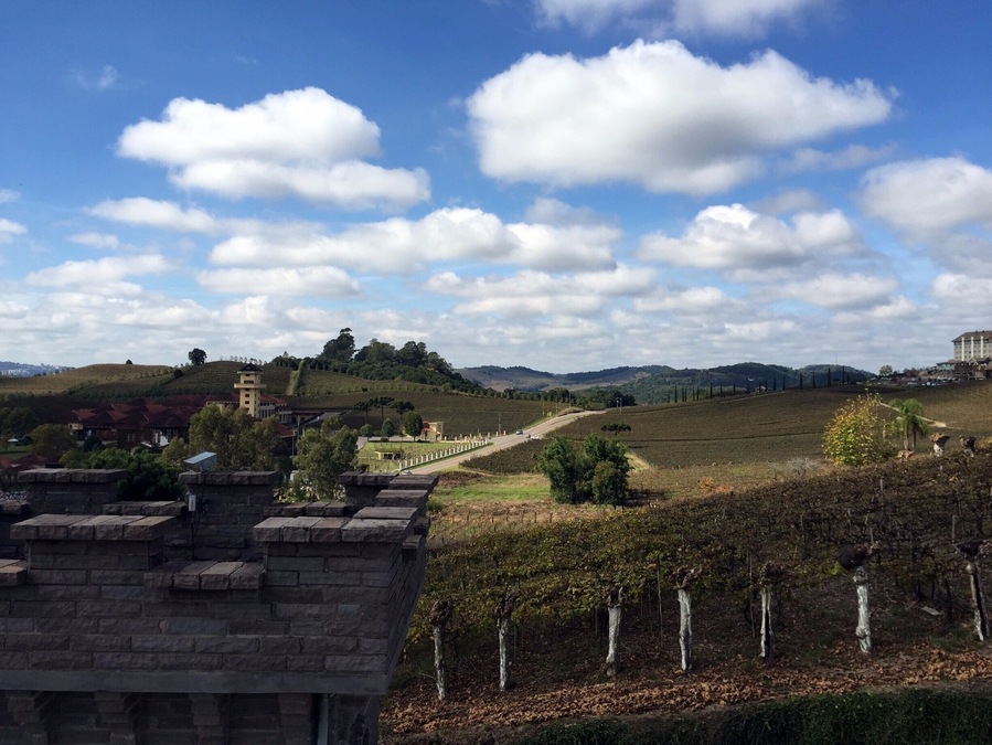 View from the top of the castle at Cave de Pedra.