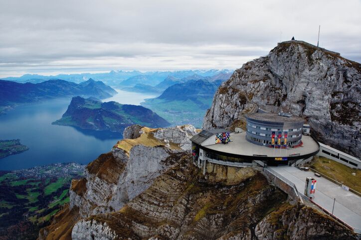 Switzerland, Lucerne, Lake Lucerne, view from Pilatus Mountain