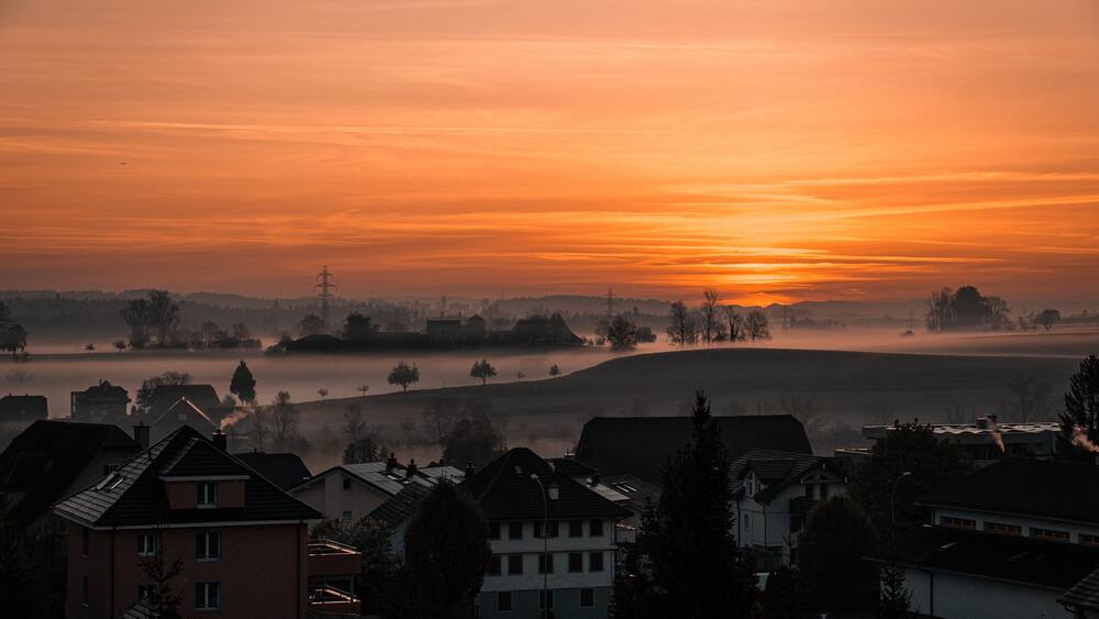 Sonnenaufgang in neuenkirch, Schweiz
