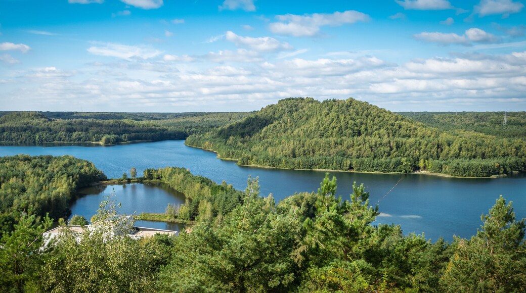 Beautiful panoramic landscape of National Park Hoge Kempen, Terhills, Maasmechelen, Belgium.