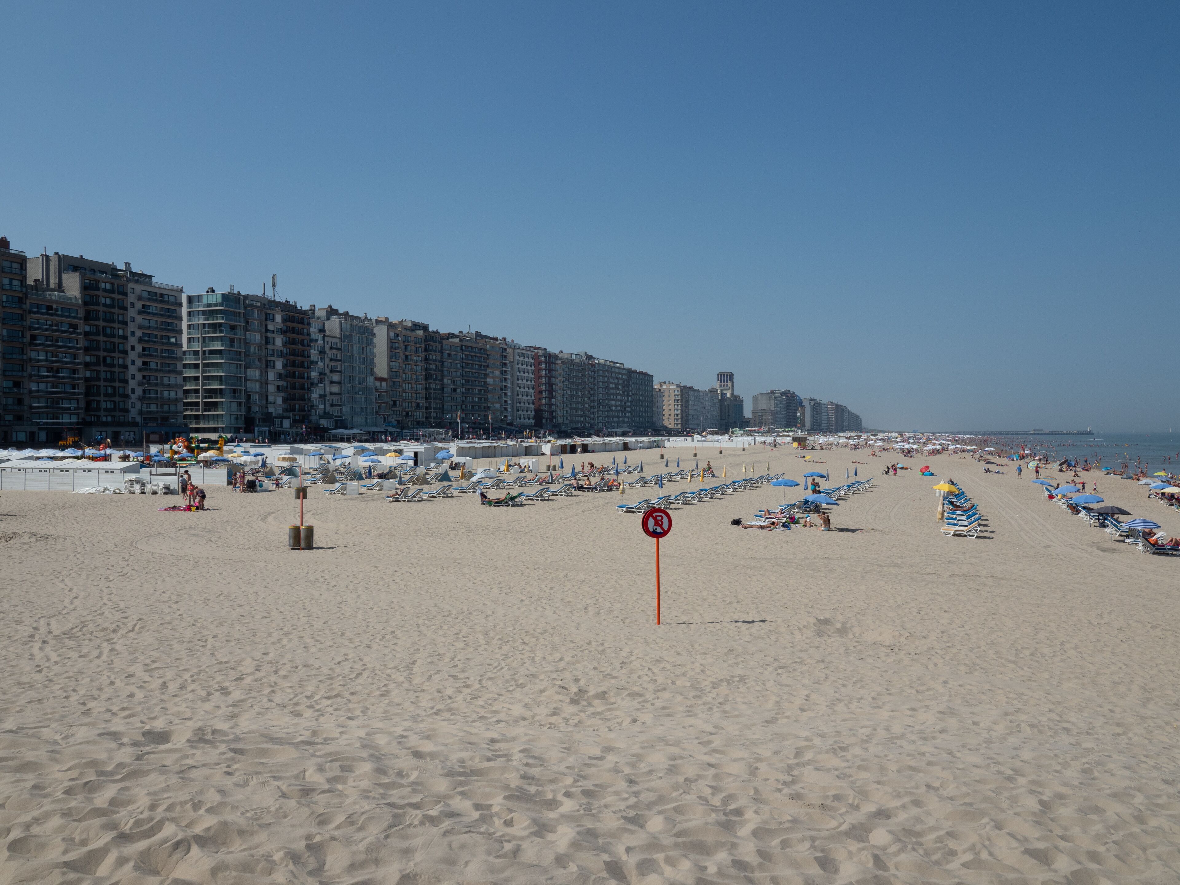 The coastline of the Belgian coastal city of Blankenberge.