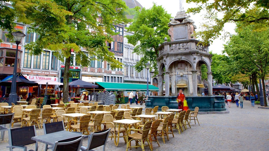 Liege Province featuring street scenes and a city