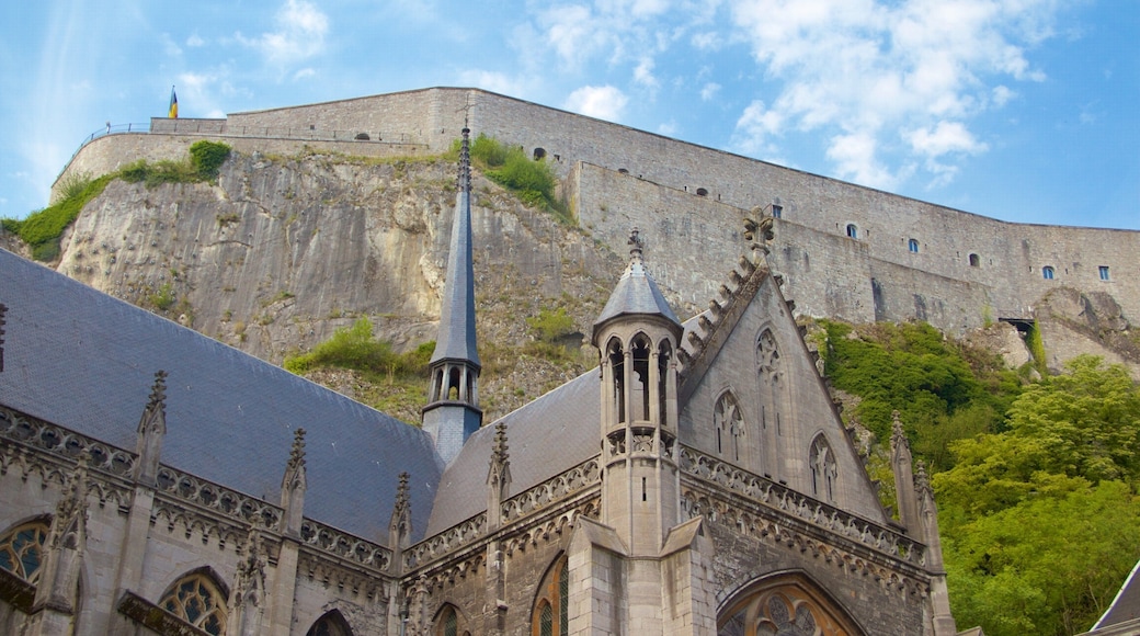 Dinant Cathedral which includes heritage architecture and a church or cathedral