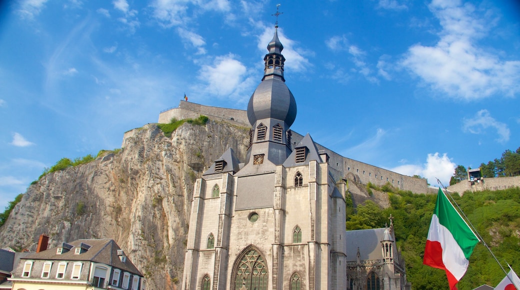Dinant Cathedral showing a church or cathedral, heritage architecture and religious aspects