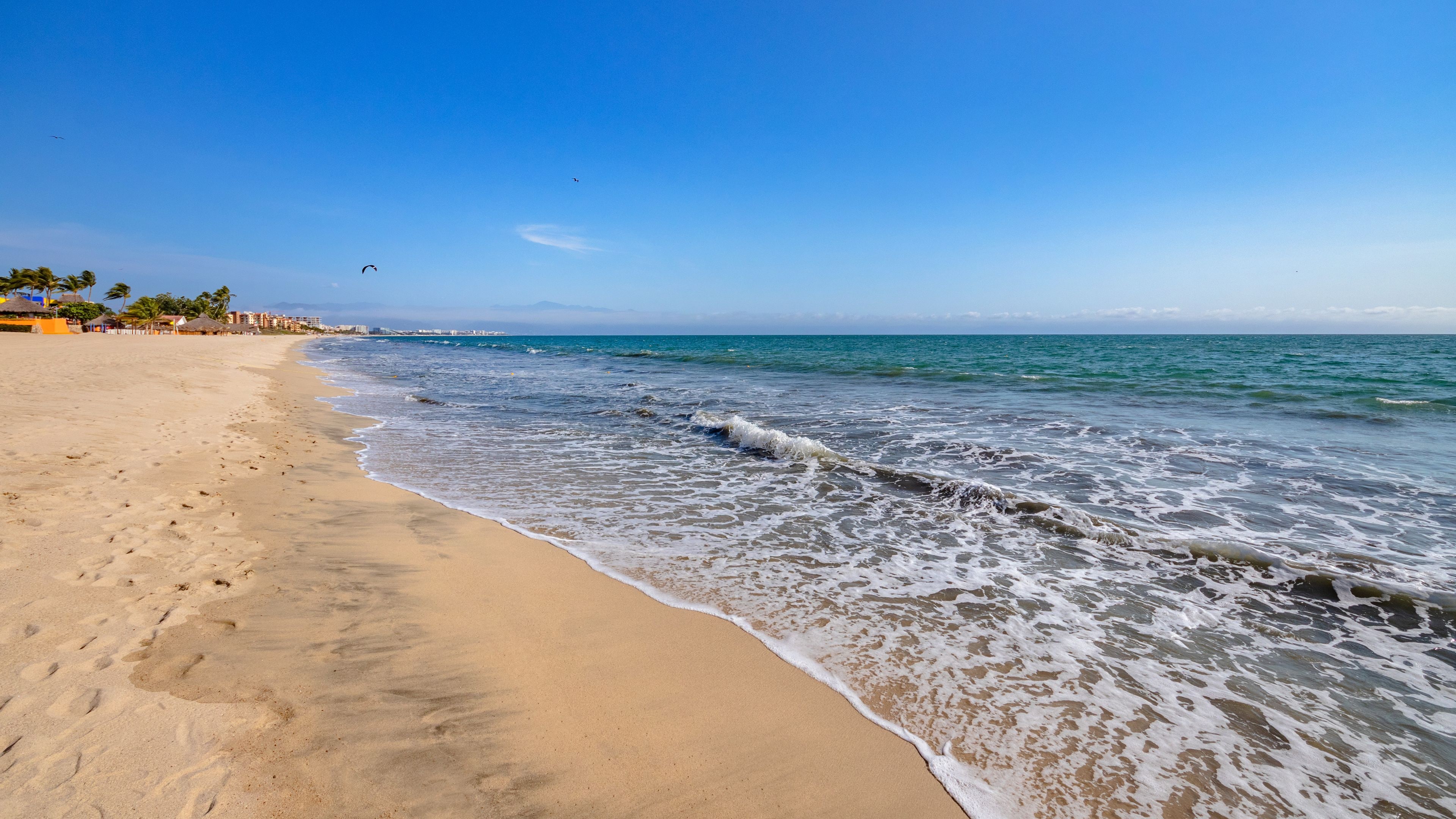 A summer day in the beautiful beach of Bucerías town in Mexico