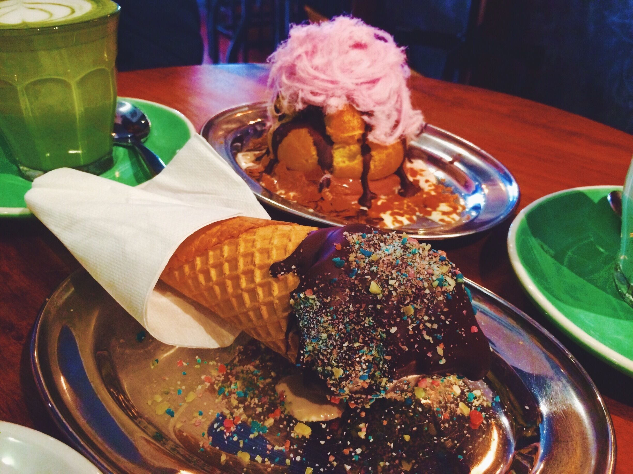 $7.50 popping candy, hazelnut gelato and dark chocolate topping 