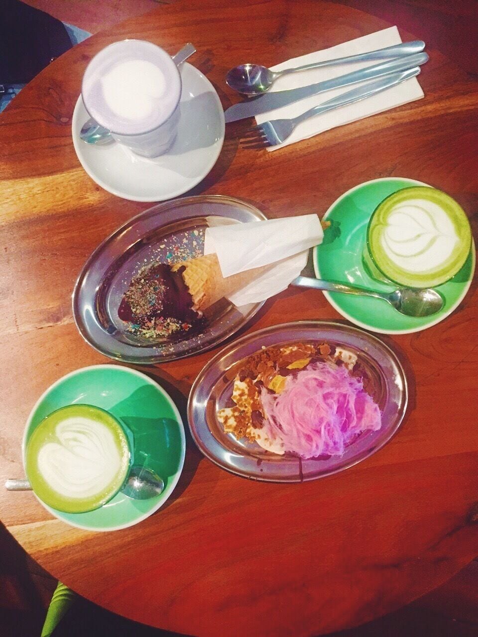 $13 for desserts $7 for gelato $4.50 for taro and green tea 