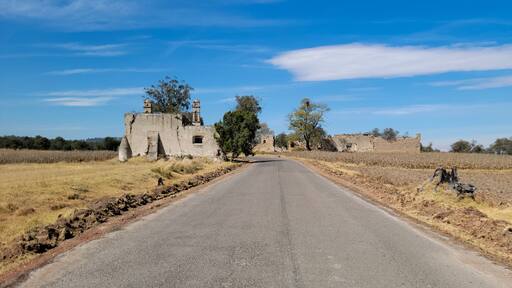 Path leading to the ruins of a hacienda in Mexico.