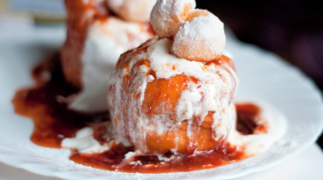 'Papanaşi |
What exactly is this dessert? Fried dumplings with sour cream and jam
What do I love about it? Well, it is an extraordinary dessert, you can combine it with many types of delicious Romanian homemade jams and it lights up my day whenever I taste it.
Best place to try it: Robinson Hotel in Predeal, 10, Muncii Street – the best and largest Papanaşi of my life!
Suggestion: My favourite jam for Papanaşi is sour cherry jam. Remember also that the more sour cream, the better! Just imagine soaking your piece of dough in the fresh sour cream combined with the caramelised jam... Mmmm...'
#delicious
P.S. Would you like to try a traditional dessert?
https://bit.ly/3ayF2Bw