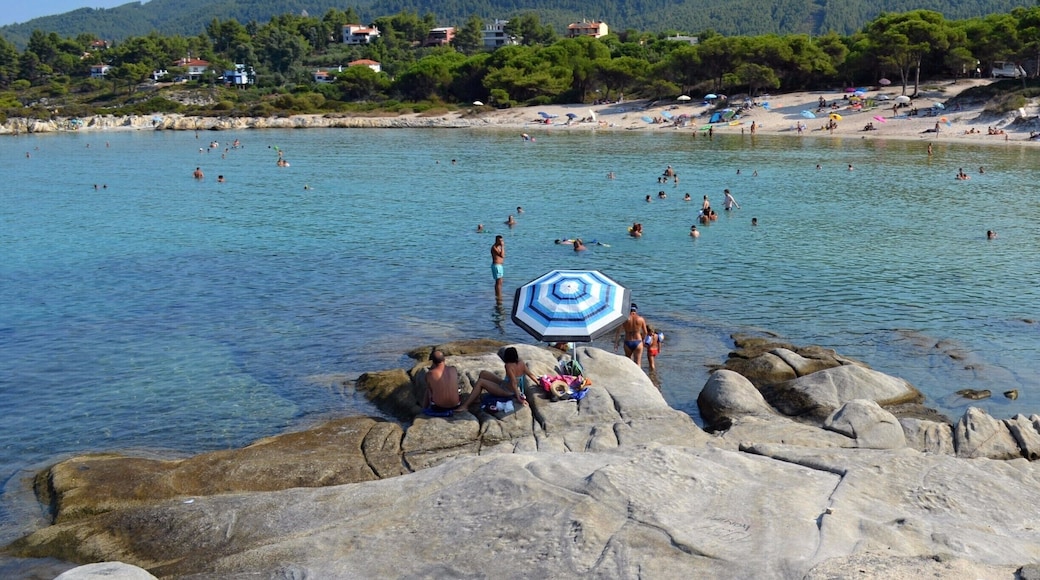 Sithonia has mountainous terrain and beautiful beaches.