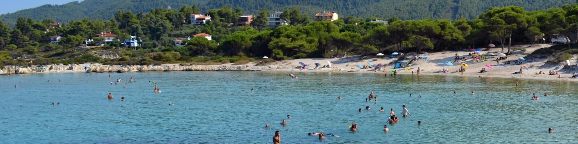 Sithonia has mountainous terrain and beautiful beaches.