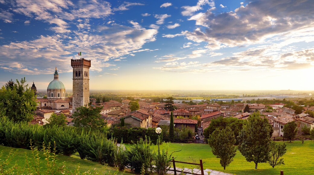 Beautiful sunset view of Lonato del Garda, a town and comune in the province of Brescia, Italy