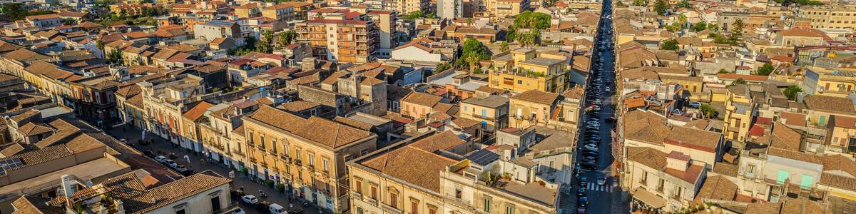 Aerial View of Giarre, Catania, Sicily, Italy, Europe