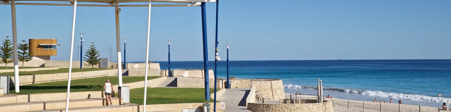 Scarborough Beach featuring a garden, general coastal views and a sandy beach