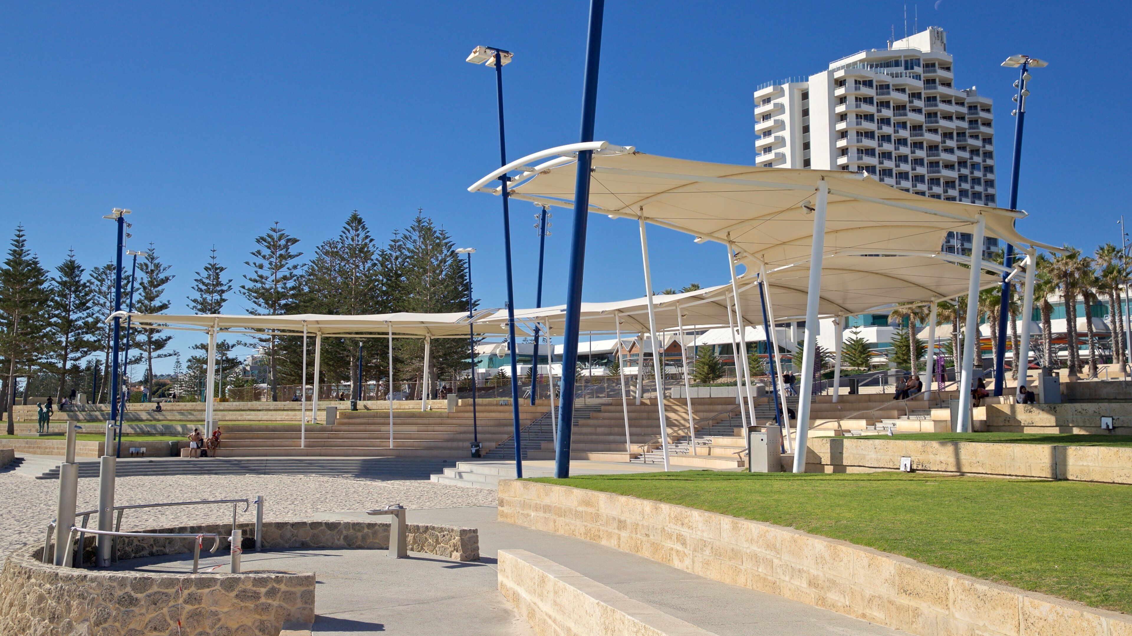 Scarborough Beach featuring a coastal town