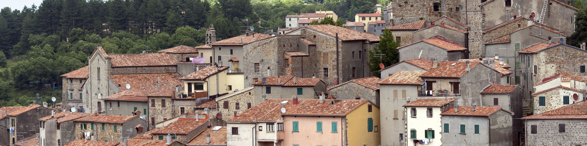 Arcidosso (Grosseto, Tuscany, Italy): panoramic view of the medieval city in the Monte Amiata region