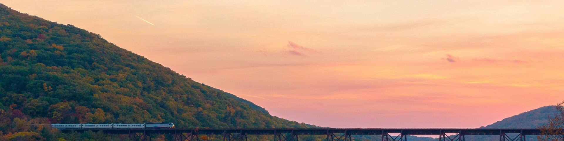 Train Crossing Bridge