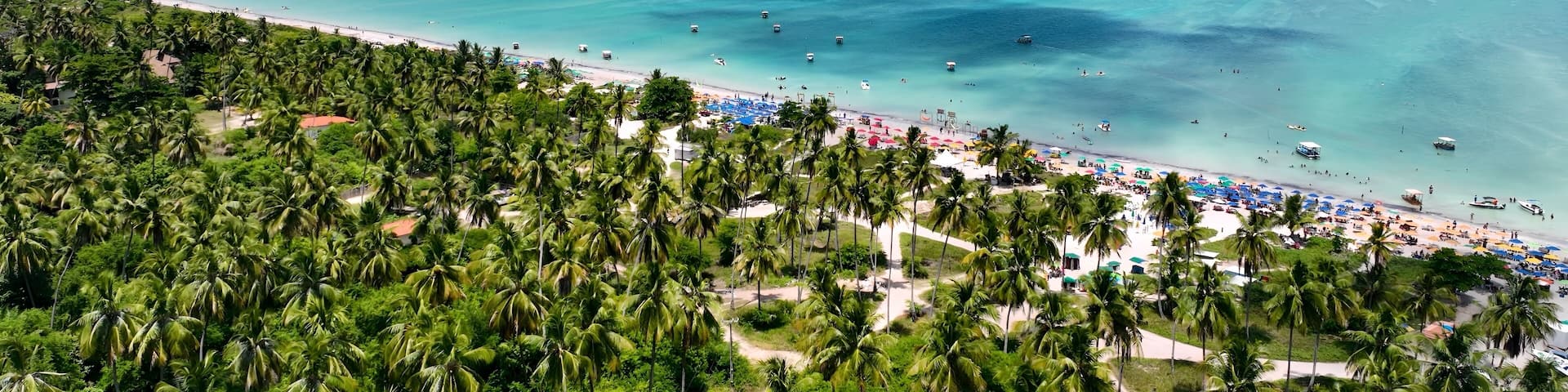 Beach Scene In Maragogi Alagoas Brazil. Aerial View Of Stunning Beach With Crystal Clear Waters. Shore Clouds Sky Beach Sea. Shore Travel. Maragogi Alagoas.