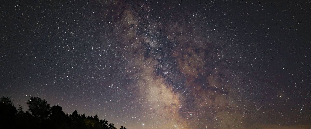 The Milky Way at night over Walloon Lake in Northern Michigan, USA.