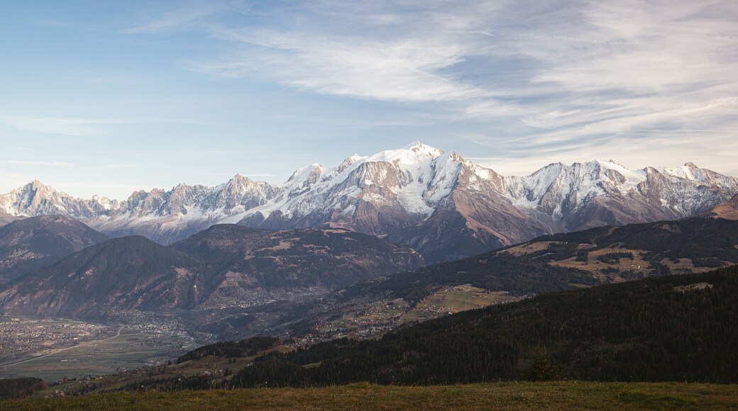 View of Mont Blanc summit from Cordon, Haute-Savoie, France