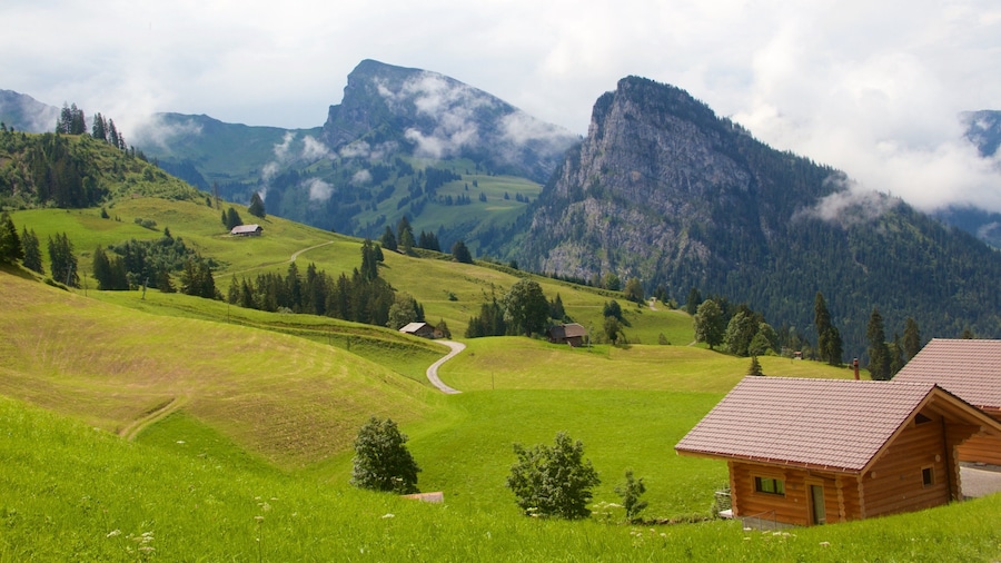 Bernese Alps featuring mountains, tranquil scenes and mist or fog