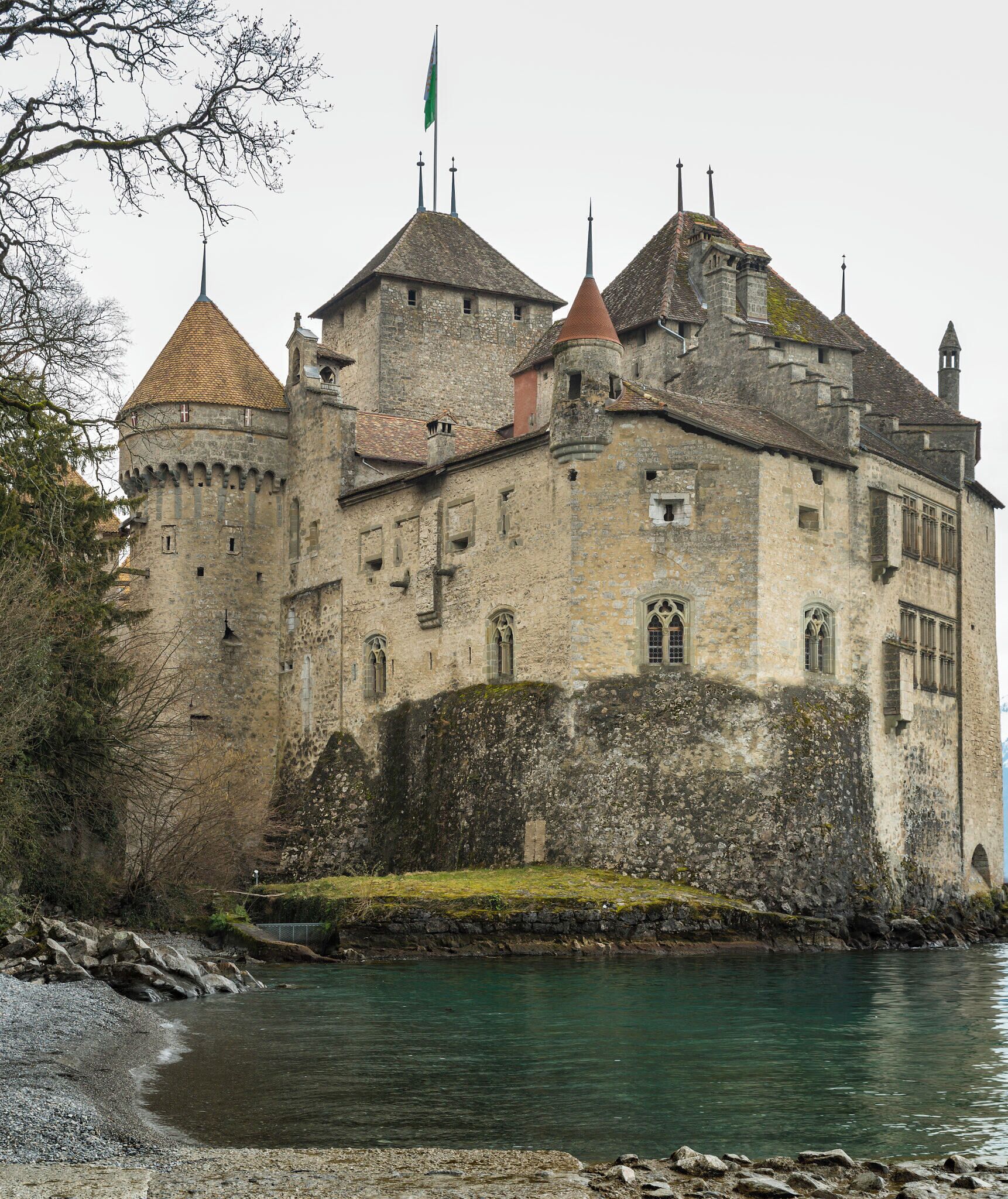 500px provided description: .. the flip side of the previous one. Should you like to see a larger version of the photograph: www.flickr.com/photos/144355724@N03/32396839494/in/datetaken/ [#Lake ,#Tree ,#Castle ,#Chillon]