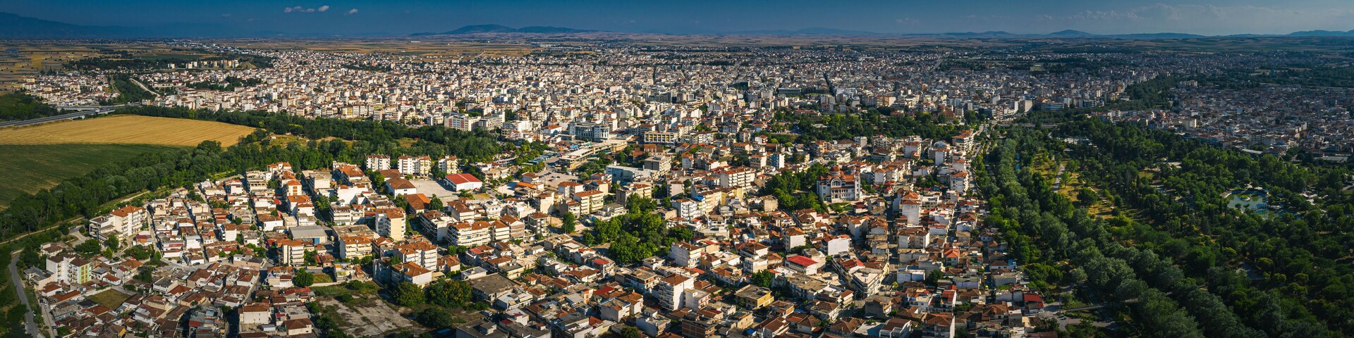 Aerial view of Larissa city, Greece