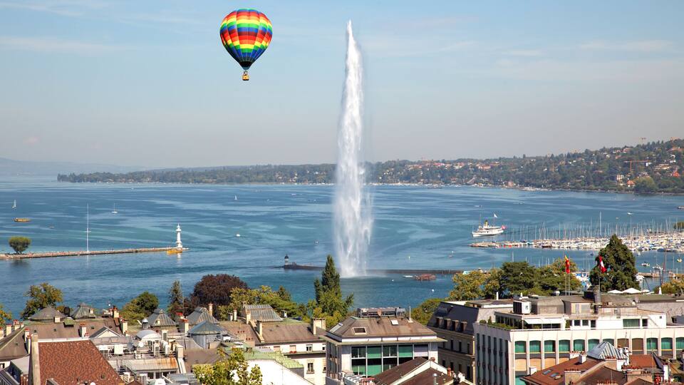 The city of Geneva in Switzerland, a aerial view