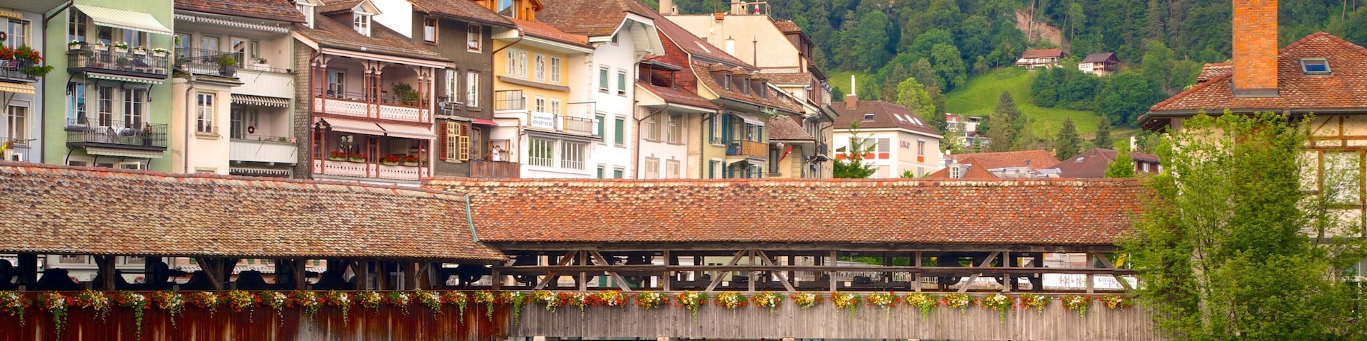 Thun which includes a bridge and a river or creek