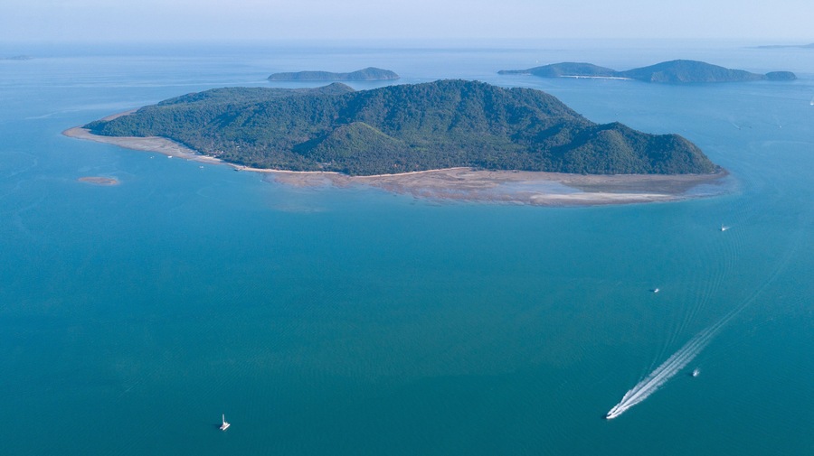 Ko Lon island Aerial view,Thailand