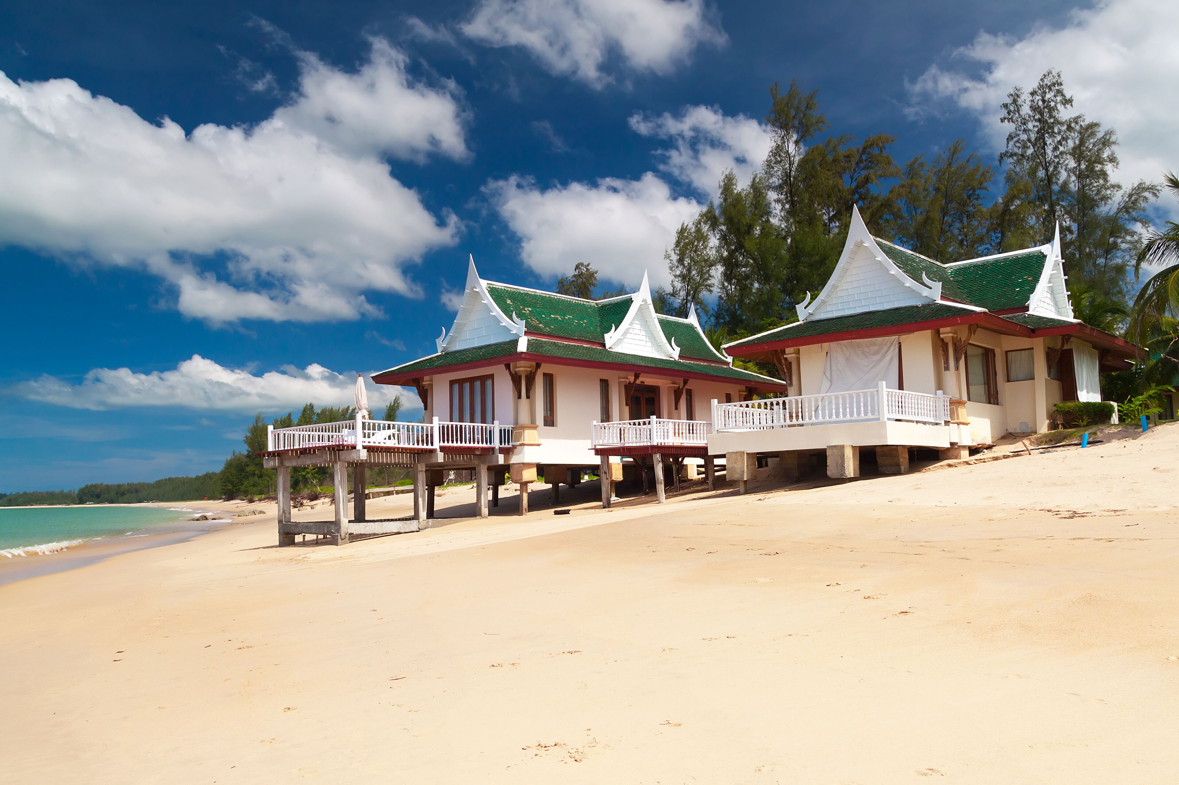Traditional thai architecture on the beach
