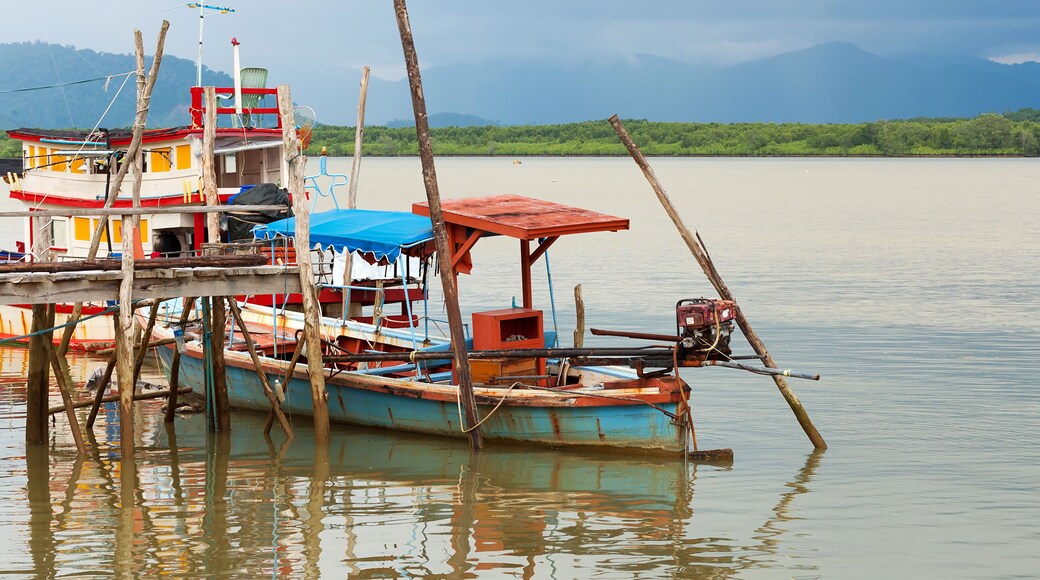 Thai long tail boats in the harbour, Thailand