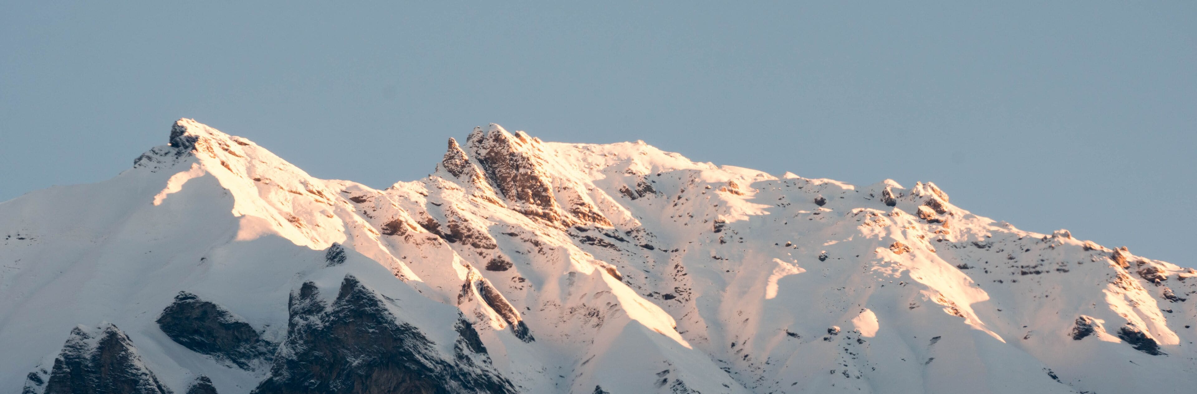 a mountain peak at first light in the Swiss Alps near Maienfeld