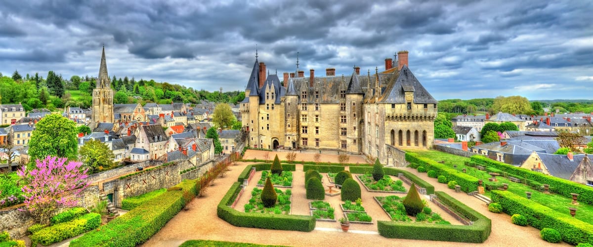 View of the Chateau de Langeais, a castle in the Loire Valley, France