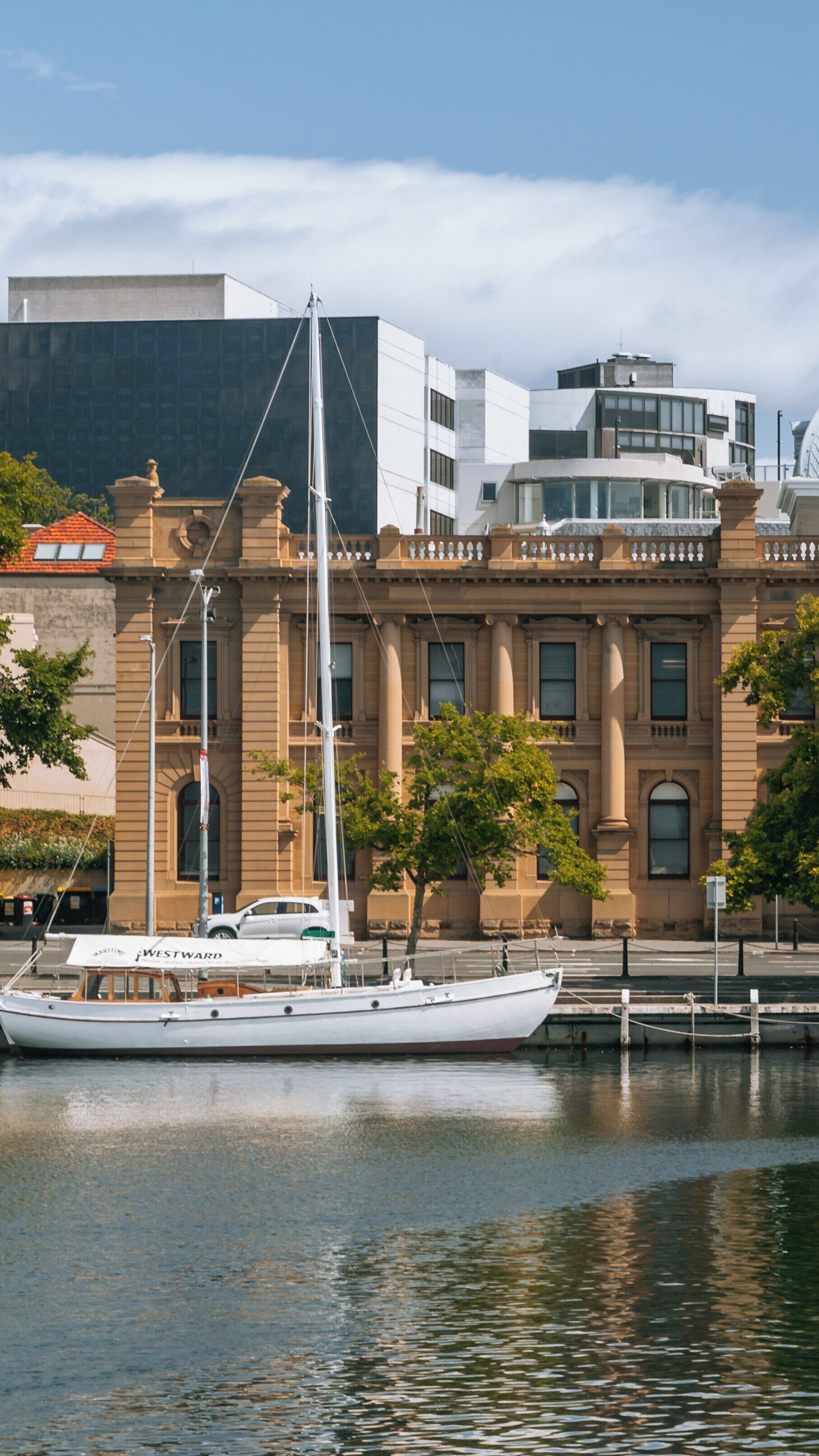 Historic Tasmanian Museum and Art Gallery situated along the waterfront in Hobart's bustling Central Business District