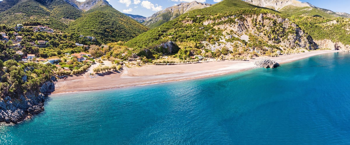 The beach Limnionas in Evia, Greece