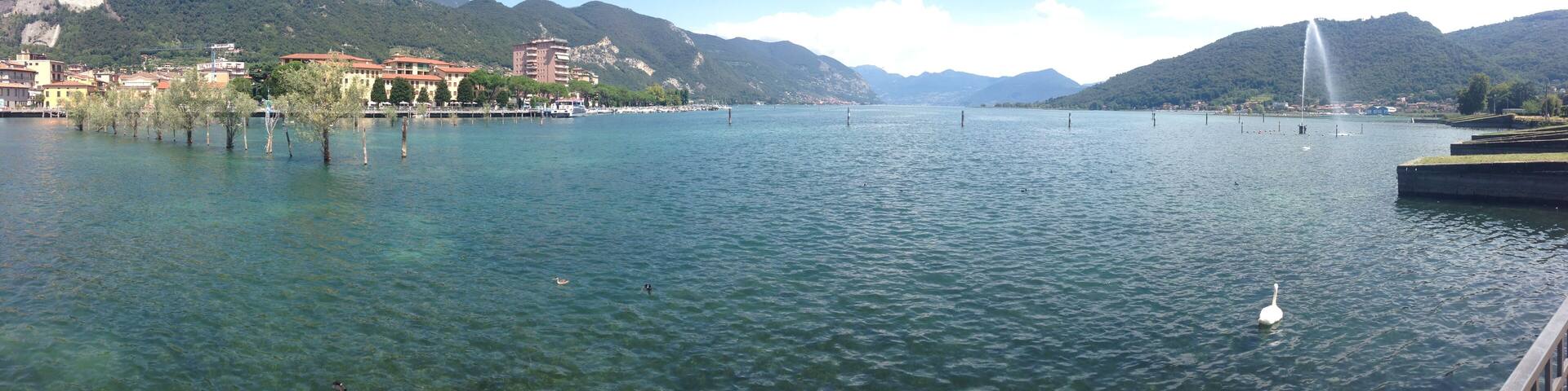 Panorama of Lake Iseo from Sarnico, Italy