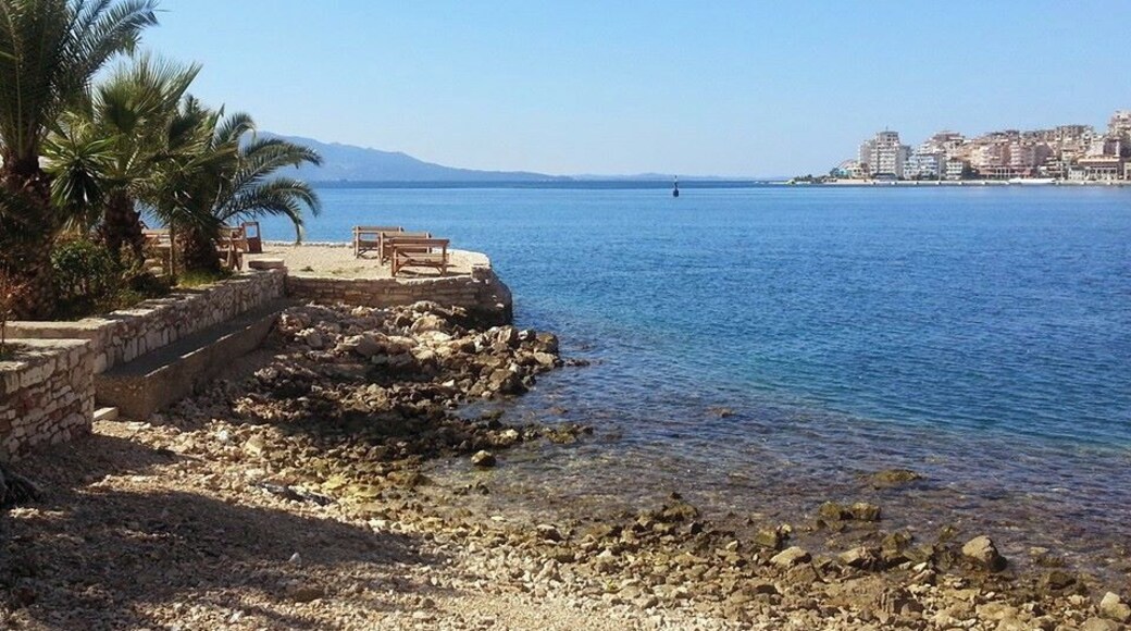Looking across to Corfu from Saranda in Albania. Taxi cabs here all smelt of weed.
