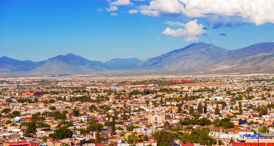 Panorama of the city of Saltillo in Mexico.