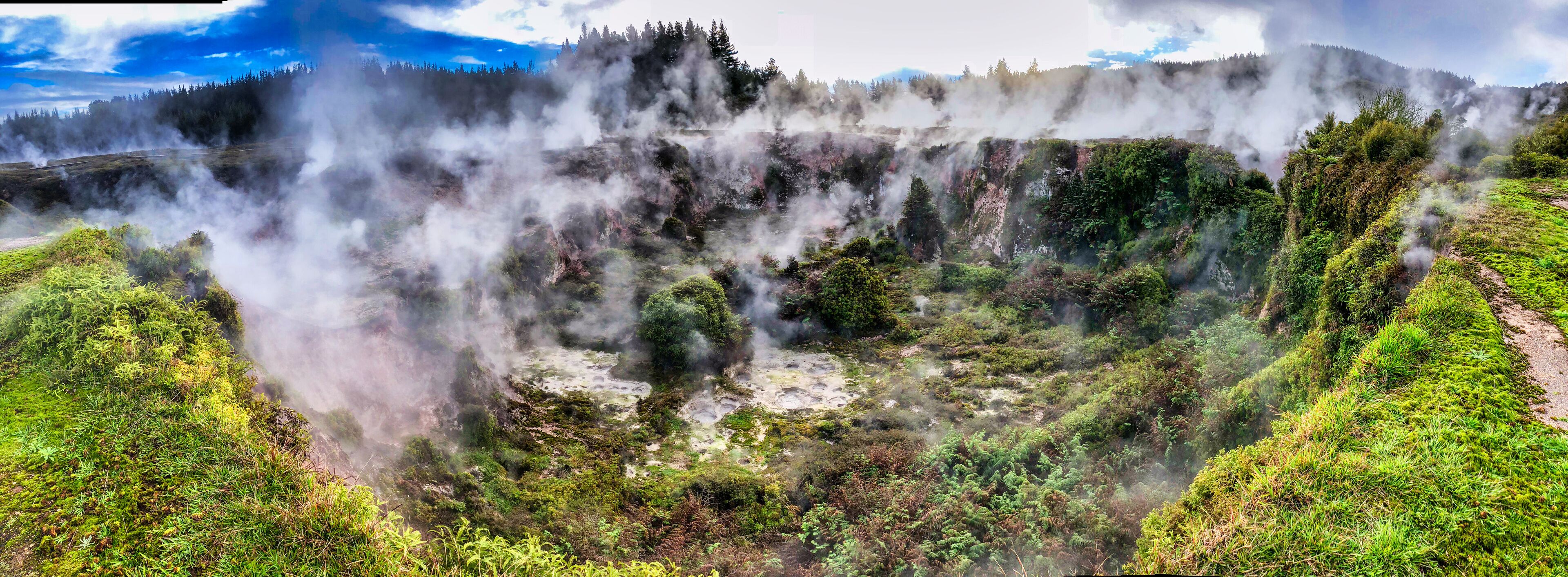 Craters of the Moon panoramic view in Taupo, New Zealand