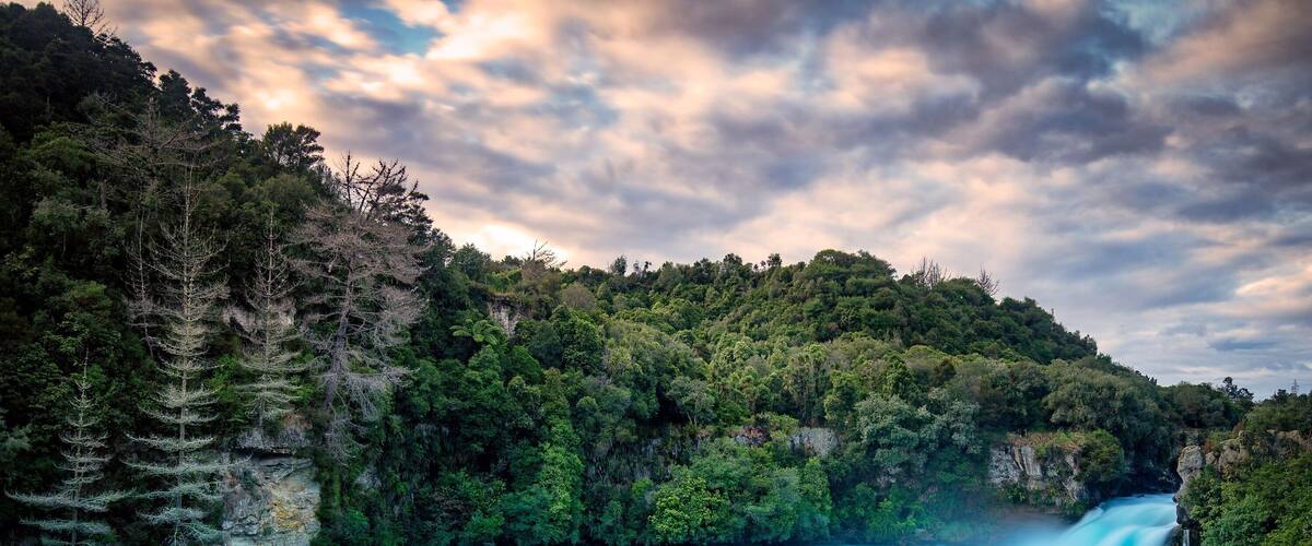 A few kilometres downstream from Lake Taupo the river changes to some rapids for a short distance. When the rapids finish there is a drop which creates a waterfall. It all ends with this scene which is stunning. Only a 30 second walk from the car park to the river this shot was taken about a 5 minute walk further downstream on the main track at sunrise.